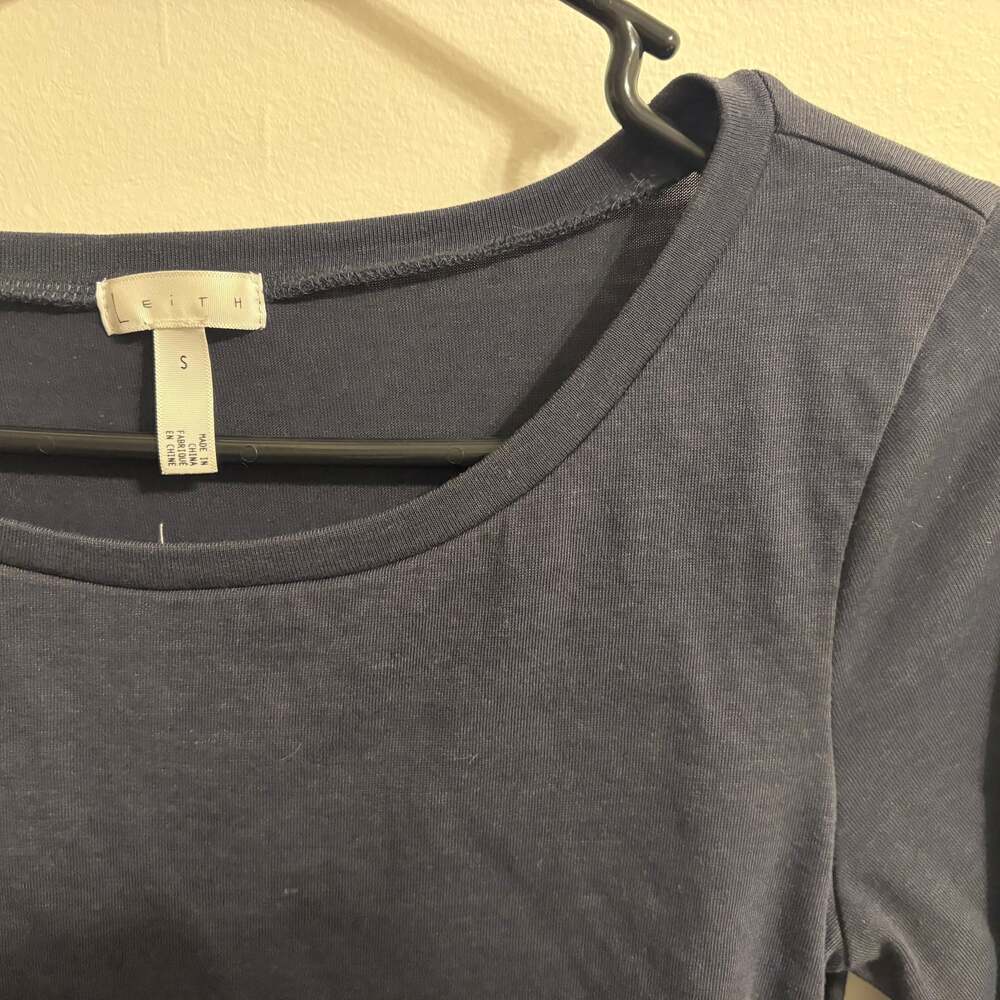 Leith Long Sleeve Ruched Side Bodycon Dress in Heather Gray Small - Picture 3 of 3